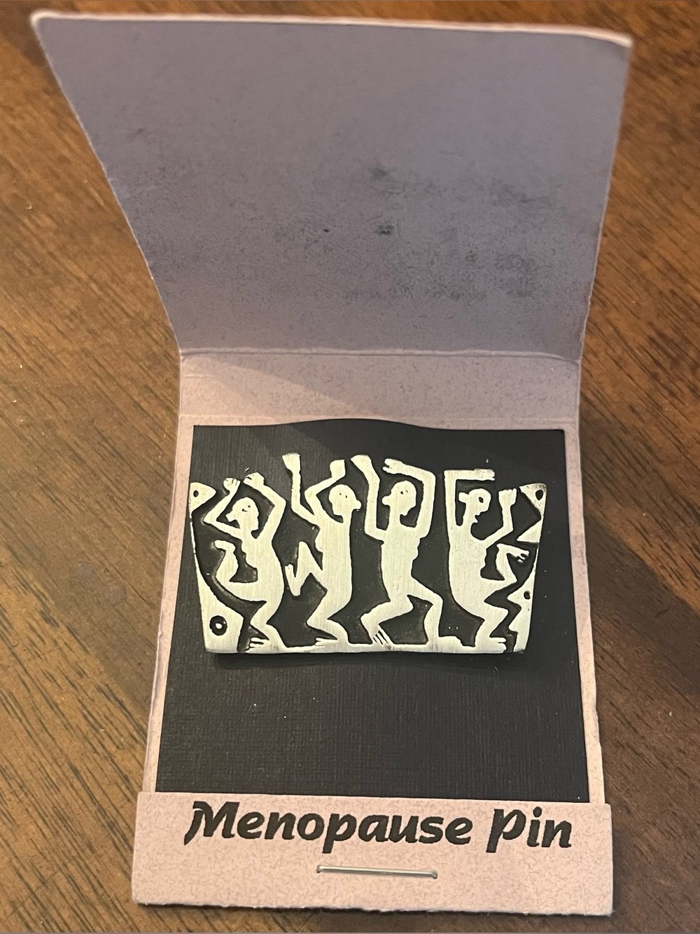 Vintage Alice Seely Mid-life Celebration Pewter Menopause Pin 2000 NEW